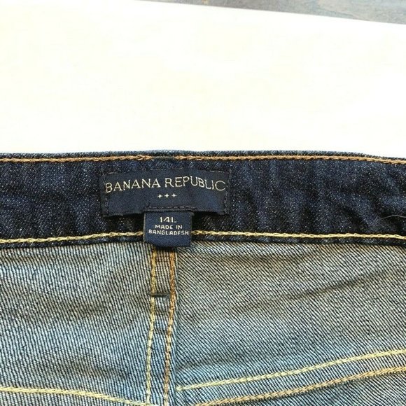 NEW Banana Republic Jeans Women 14L 37x36 Bootcut Stretch Flap Pocket Dark Wash - Picture 6 of 11